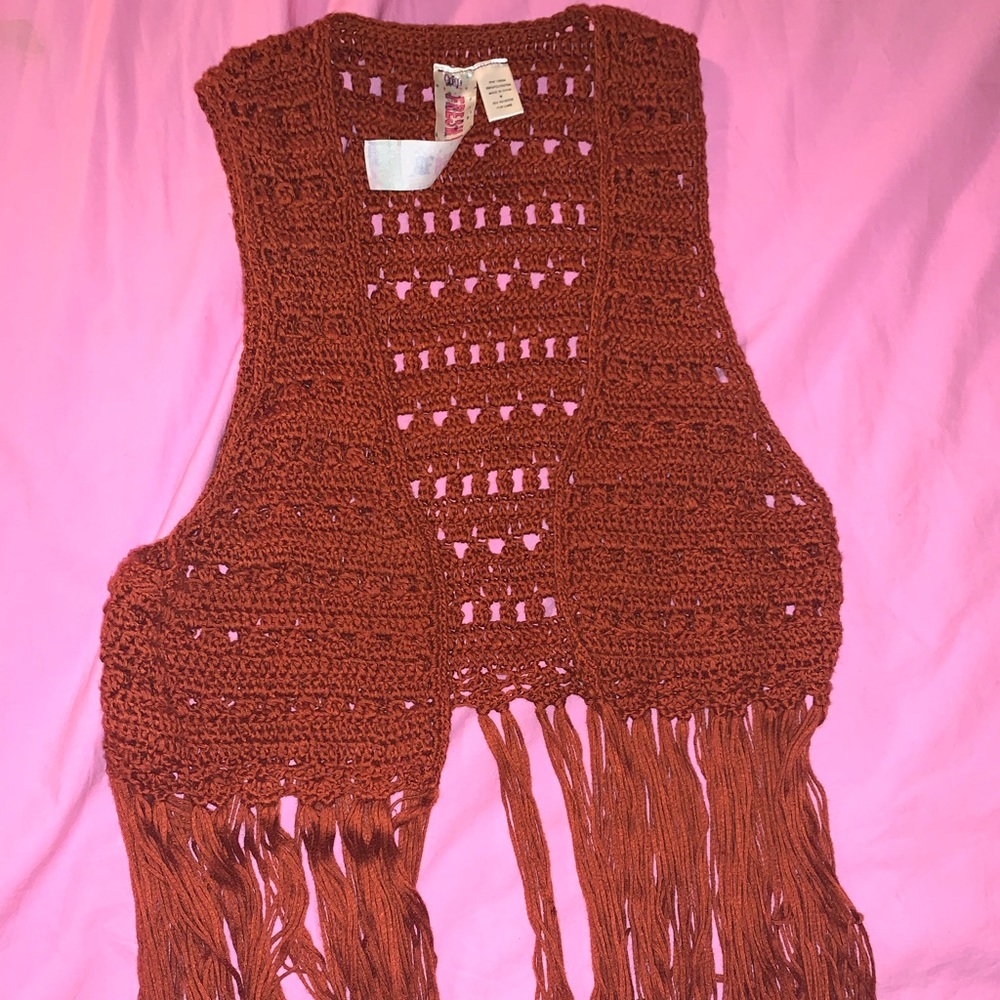 scarlet crochet crop cover up cardigan sleeveless